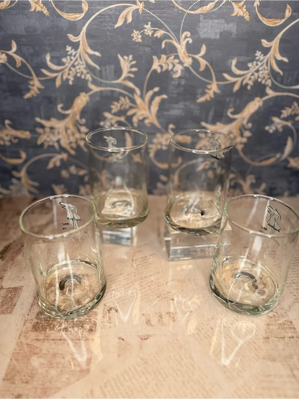 Vintage B.C. Comic Strip Pinched Rocks Glasses Set of 4 Johnny Hart